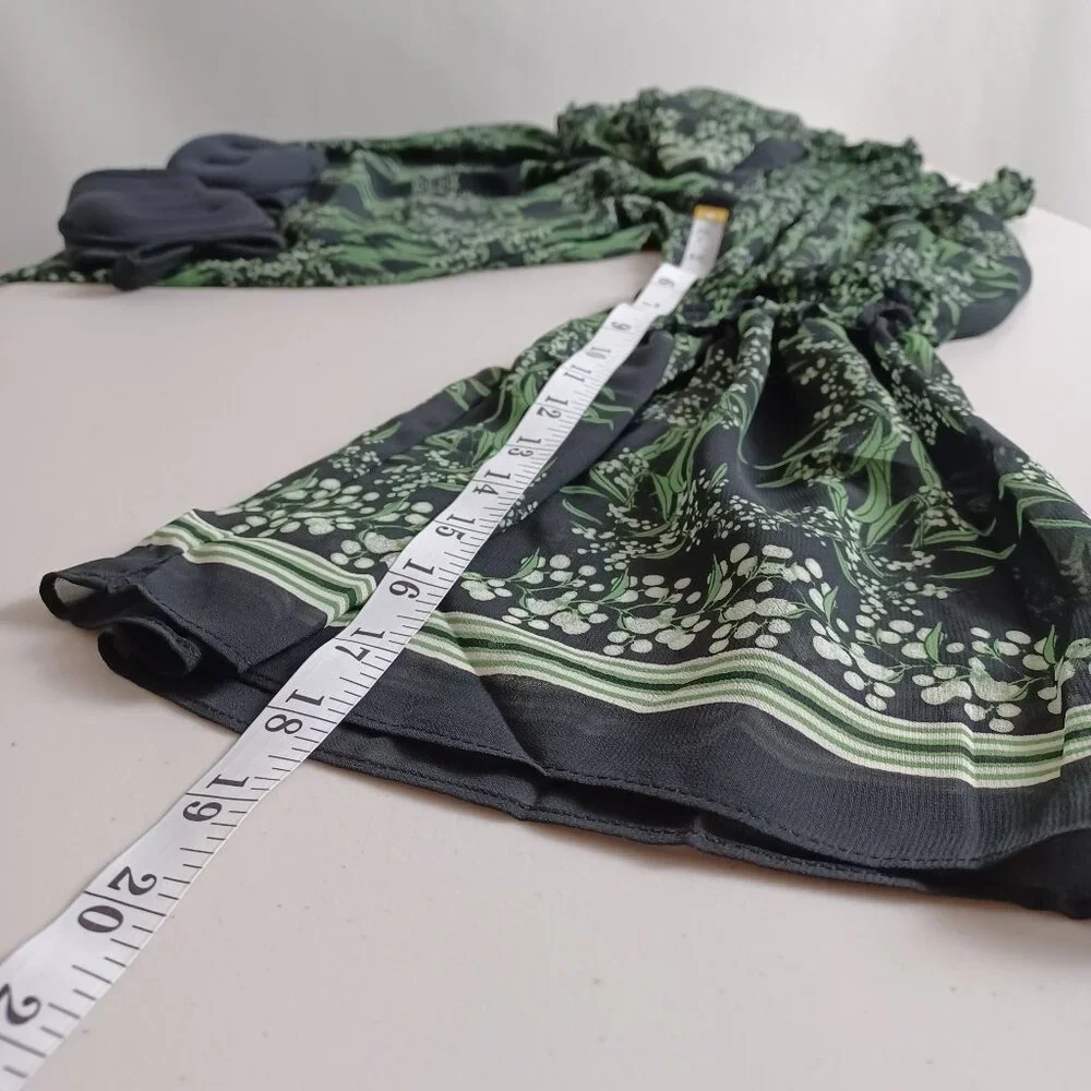 Max Studio Black Green Floral Patterned Mini Dress - Picture 9 of 15